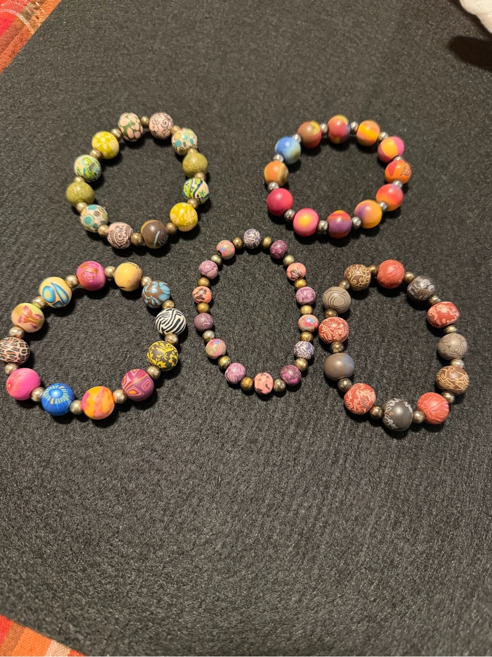 Viva Beads Colorful Handmade Clay Beads Stretch Bracelet Set